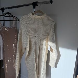 L’Academie Cozy Cream Knit Sweater Dress